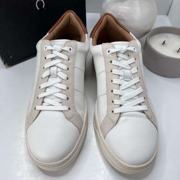 Vionic Lucas Lace Up Leather Sneaker White Shoes I9348L1100 Men's 10M Tried on - Picture 5 of 10